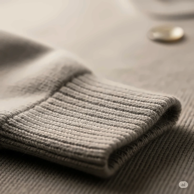 A macro shot showing the fine texture of a high-quality cashmere golf sweater, illustrating the luxurious feel and premium material used in golf knitwear.