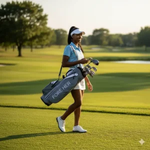 A small, easy-to-carry ladies' Sunday golf bag perfect for the driving range or a half-set of clubs.