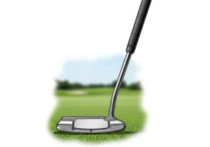 An illustration of a right-handed mallet-style putter, a key component in any right-handed golf set, showing the alignment lines.