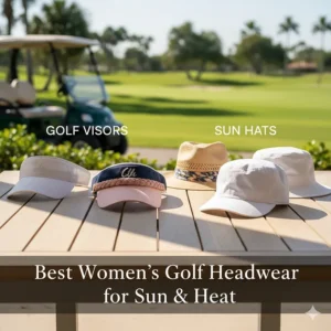 Comparison of the best women's golf visors and sun hats for hot weather.