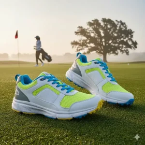 A pair of the best women's waterproof golf sneakers, combining athletic styling with robust performance features.
