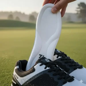 The cushioned, breathable insole inside the mens waterproof golf shoes for maximum walking comfort.