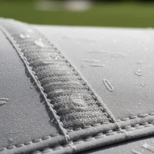 Texture close-up of the specialized, quick-drying cooling golf hat material designed to reduce heat.