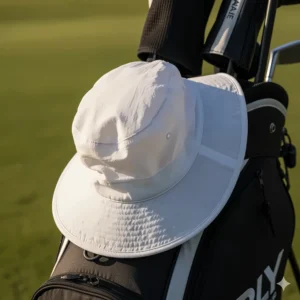 A very lightweight golf bucket hat, perfect for hot weather play and easy packing.