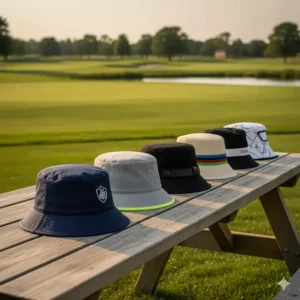 A selection of the most stylish and modern **golf bucket hat** designs for golfers.