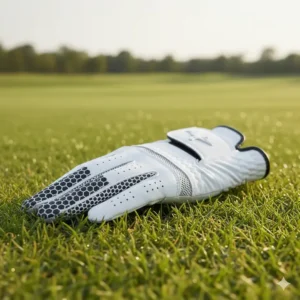 An all-weather right-handed golf glove designed with extra grip for playing in wet or humid conditions.
