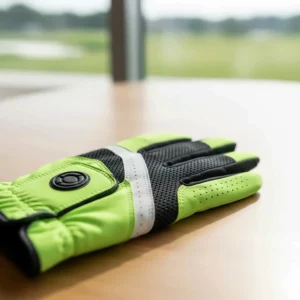 Detail shot of a youth golf glove featuring breathable mesh panels on the knuckles for comfort on hot days.