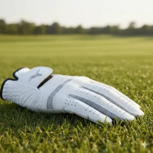 A synthetic or hybrid option for a right handed golf glove, highlighting its durability and weather resistance.