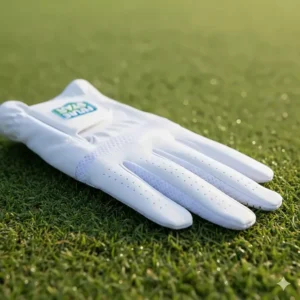 Close-up showing the tacky microfiber palm material of the kids golf glove, highlighting enhanced grip and durability.