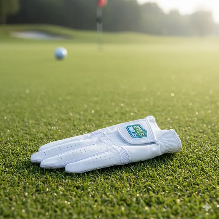 Premium white synthetic golf glove for kids with an adjustable velcro closure, designed for a comfortable and secure grip.