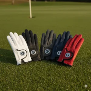 Collection of different color options for the golf glove, each featuring the convenient integrated ball marker.