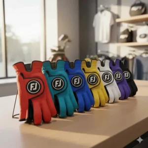 An array of vibrant color options available in the FootJoy FJ Spectrum golf gloves line.
