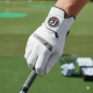 Detail image demonstrating the durability and synthetic material of the popular FootJoy WeatherSof golf glove.