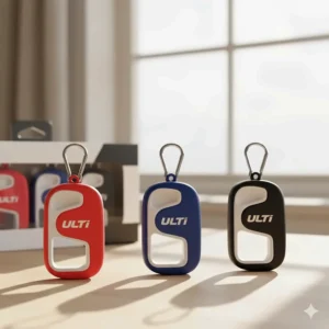 A retail-friendly image displaying a multi-pack of the golf glove holder accessory in three distinct colors (red, blue, and black).