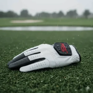 The multi-material design of the Titleist WeatherSof golf gloves, engineered for reliable grip and durability in all weather conditions.