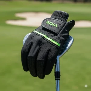 The Vice Duro golf glove model, featuring synthetic materials designed for maximum grip in wet or humid weather conditions.