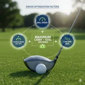 High-detail shot of premium golf drivers showing aerodynamic head designs built for maximum ball speed and distance.