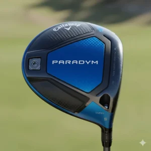 Top-down view of the Callaway Paradym driver highlighting the blue 360-degree Carbon Chassis.
