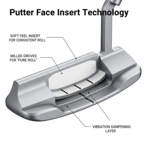 Close-up illustration of a milled face insert designed to help beginners achieve a more consistent roll.