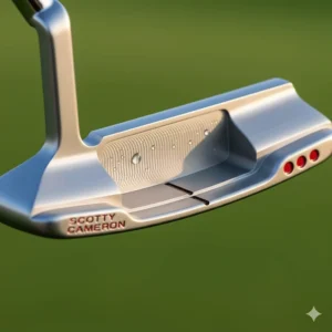 Detailed macro shot of the Scotty Cameron dual-milled face pattern designed for consistent sound and feel.