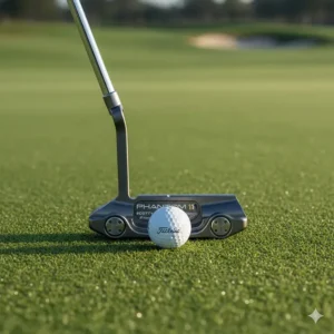 Top-down view of a Scotty Cameron Phantom 11 mallet putter highlighting the high-MOI wing design and alignment lines.