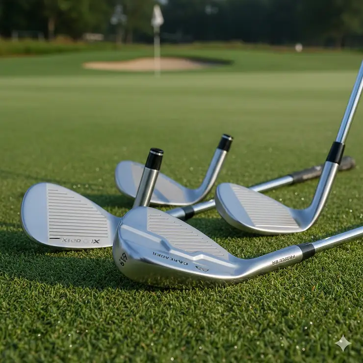 A collection of the best golf wedges for high handicappers featuring wide soles and cavity back designs for maximum forgiveness. best wedges for high handicappers