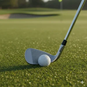 The Ping S259 wedge at address showing its compact head shape and forgiving cavity design for mid-handicappers.