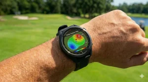 Detailed view of the S70 screen displaying green slope directions and contours for better putting.