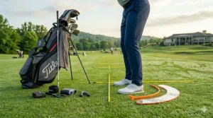 A flexible-shaft golf swing trainer used to improve rhythm and lag during the downswing.