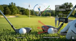 An offset 3 wood hosel design that provides extra time to square the face at impact.