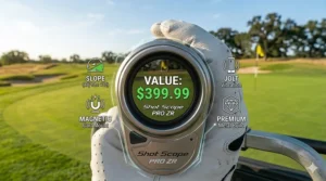 The Shot Scope PRO ZR laser rangefinder, noted as the best value golf rangefinder in 2026 for its premium build and low price.