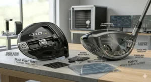 Comparison of the adjustable sole weights and hosel settings on TaylorMade and Callaway golf clubs.