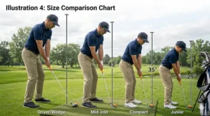 An illustration overlay showing the ideal, smooth swing plane achieved when practicing with the Orange Whip trainer.
