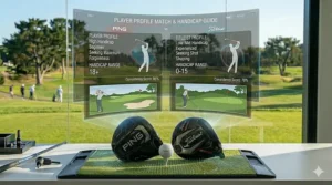 Infographic suggesting which driver brand suits low, mid, and high handicap golfers based on skill level.