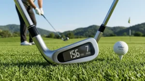 Chart illustrating the average golf club distance for male golfers, categorized by short, mid, and long hitters.