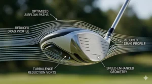 Technical illustration of the aerodynamic head on a senior driver model.