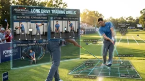 A series of training drills designed to increase clubhead speed for long drive golf.