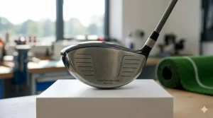 Illustration of the oversized clubface on a senior driver for maximum forgiveness.