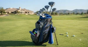 A fully packed golf bag featuring a complete set of super game improvement lightweight clubs.