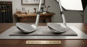 Side-by-side comparison of 50-degree and 52-degree gap wedges to highlight loft differences.