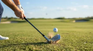 High speed photography showing launch angle with a compact tour players iron