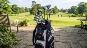 Full set layout of golf irons for intermediate players arranged neatly in a stand bag