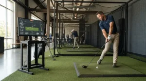 Reviewing shot dispersion data after testing golf irons for intermediate players indoors