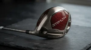 Detailed view of the sole design on a high-performance golf driver for advanced players with low spin.